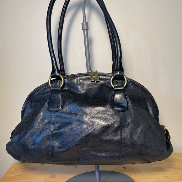 HOBO International vintage black leather top rounded satchel - Picture 1 of 14